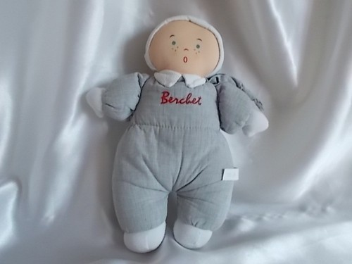 Doudou poupée chiffon gris - doudou,