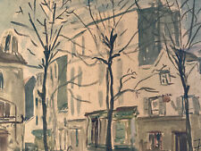 Belle Peinture Montmartre  Aquarelle Place Du Tertre 1930 Paris A Identifier