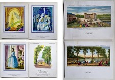 👍  Lot de 6 MENUS Paquebot FRANCE 1967  Illustrés par MERCIER - GALLAND Menu