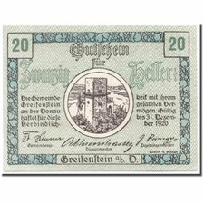 [#364549] Billet, Autriche, Greifenstein N.Ö. Commune, 20 Heller, tour 1,