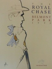 Rene Gruau Au Champs De Cours Cheval Affiche Lithographie Signée Royal Chase 90