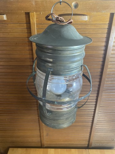 Antique brass lantern pendant - brass,