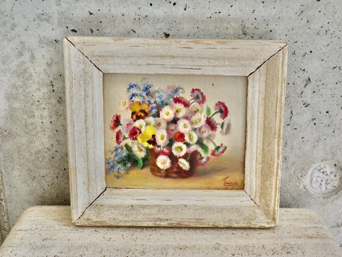 Petit tableau ancien fleurs