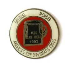 pin's  ACDC San Diego America Cup Diplomatic Corps  Compétition coupe voile USA