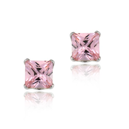 14k blanc 4mm princesse - or,