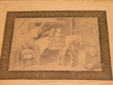 1895 dessin TABLEAU ANCIEN