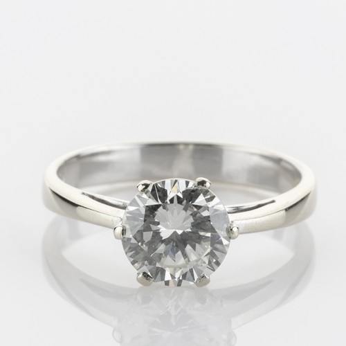 585 white gold ring - , with