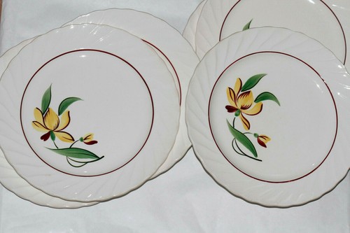 Lot assiettes plates peintes - 6,