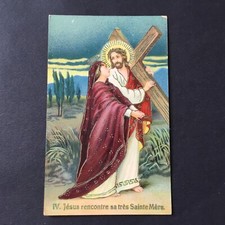 CPA Jésus Rencontre Sa Mère Chemin De Croix Carte Postale Religieuse Ancienne