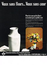 PUBLICITE  1975   FEDERATION DES FLEURISTES DE FRANCE  avec INTERFLORA