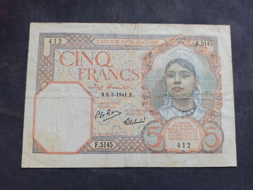 Algérie francs 1941 ref - algérie, (ref