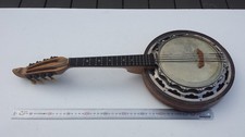Ancien beau banjo vintage 8 cordes avec dos marqueté.