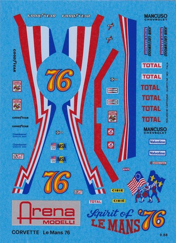 Decal corvette 76 spirit - decal,
