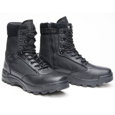 Brandit Tactical Zipper Boots Noir Swat Extérieur Bottes Fermeture Éclair 39-47