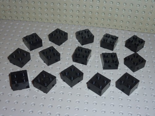 Lego black bricks 2x2 ref - x,