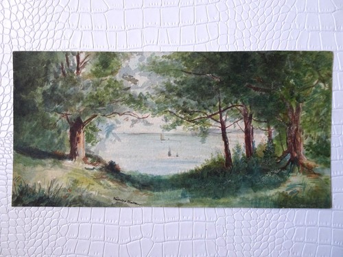 Aquarelle vintage signée