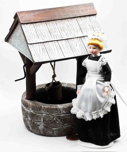 Maison poupée jardin - jardin, puits