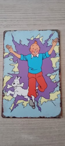 Tintin plaque métal - tintin,