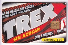 AMERIQUE  TELECARTE / PHONECARD .. MEXIQUE 30$ CHEWING GUM TREX CHIP/PUCE