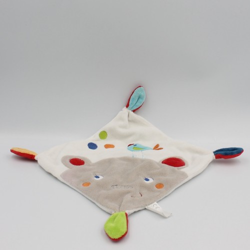 Doudou plat carré ours - , oiseau