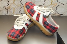 Chaussures femme KICKERS, cuir et toile ecossaise, P:36 vintage rare+++