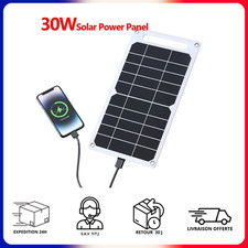 Chargeur Solaire USB 30W Portable Charge Rapide Panneau Solaire Economique