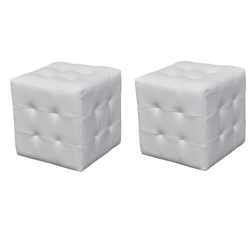 Pouf cube capitonné noir - cube,