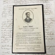Avis Décès 1928 André Prat avec Photo Mourning Card Santino
