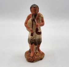 Santon de crèche Devineau berger au biniou en plâtre peint taille 3 XXème 