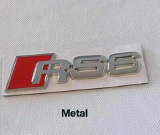 Logo RS6 Chrome Badge Emblème Audi6 Autocollant Hayon Arriere Metal