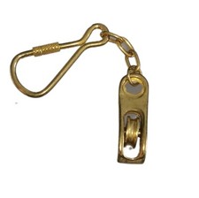 Porte Clé Poulie Bateau Marine Mousqueton Laiton Doré