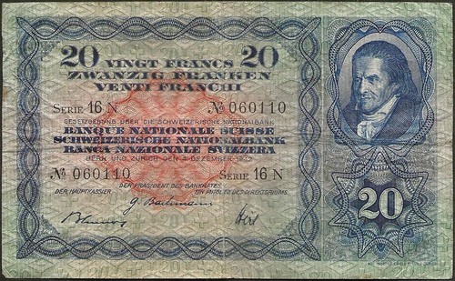 Suisse billet 20 francs - suisse,