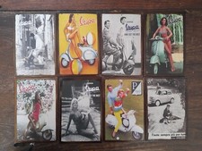 PROMO -50% Lot B de 8 Plaques métal VESPA Dim.17,5x11,5cm