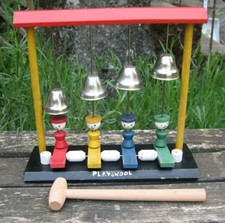 Ancien jouet en bois Xylophone Playskoll instrument musique