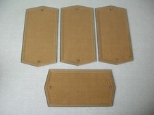 Lot de 4 plaques en verre biseauté de lustre plafonnier des années 70 de 20,5 cm