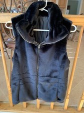 Black faux mink vest size - black,
