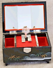 Ancienne Boîte à Bijoux Boîte Musique danseuse ballerine Motif oiseau Asiatique