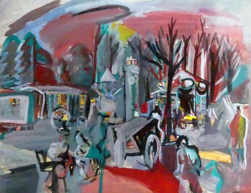 Grande gouache manège fête - manège,
