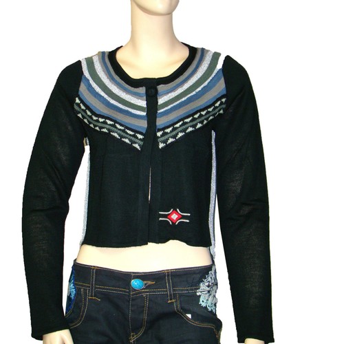 Gilet court noir femme - &,