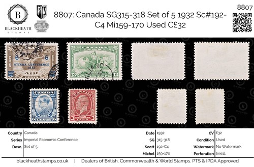 8807 canada sg315 318 - canada, sg315-318