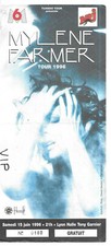 RARE / BILLET TICKET CONCERT - MYLENE FARMER : LIVE A LYON ( FRANCE ) 1996 PLACE