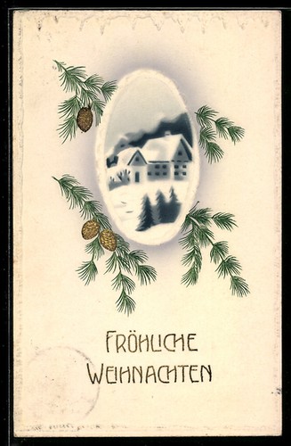 Carte postale neige fête - , des