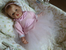 tutu et turban bandeau en tulle bébé reborn poupon poupee fait main