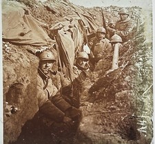 Laffaux Tranchée 1er ligne Première Guerre Mondiale PHOTO Plaque Vintage Stereo