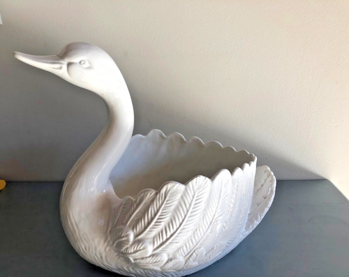 Jardinière cache pot cygne - jardinière/cache-pot, en