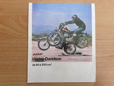 Moto Harley-Davidson 90 250 cc, 1970, brochure prospectus publicité dépliant AMF