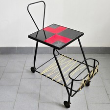 TABLE D'APPOINT DESSERTE BAR ROULANT FRERES CLOUTIER 1950 VINTAGE 50S