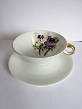 Ancienne Tasse a café sous tasse Porcelaine de LIMOGES Ancienne Fabrique Royale