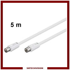 5 m Cordon Câble Coaxial Connecteurs Fiche TV Mâle/Femelle Antenne TV