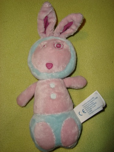 Doudou lapin bleu - rose, violet